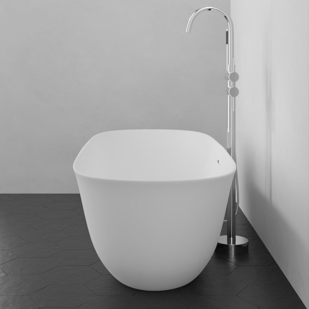 65" Yipsen Solid Surface Stone Resin Freestanding Bathtub