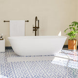 65" Yipsen Solid Surface Stone Resin Freestanding Bathtub