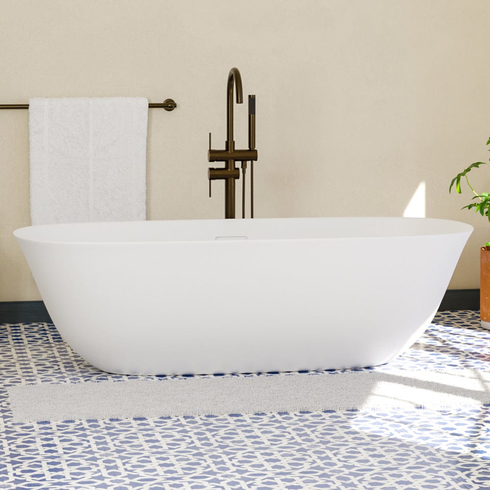 65" Yipsen Solid Surface Stone Resin Freestanding Bathtub