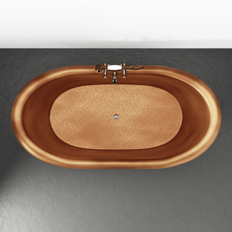 66 Arcadia Copper Double-Slipper Roll-Top Pedestal Tub