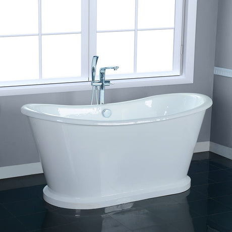 66" Bellaire Cast Iron Skirted Bateau Tub