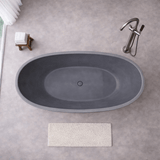 66" Blossom Concrete Oval Freestanding Tub – Natural Concrete Texture