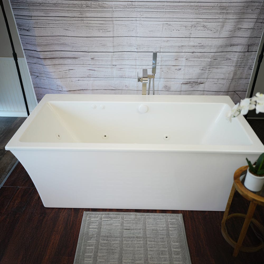 66" Cove Acrylic Rectangular Freestanding Massage Tub