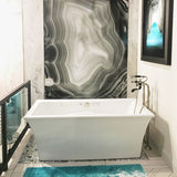 66" Cove Acrylic Rectangular Freestanding Massage Tub