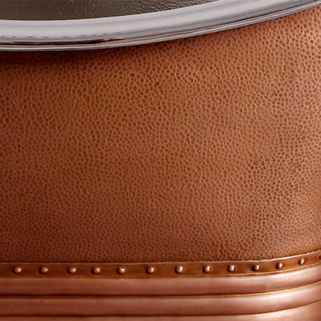 66" Findley Copper Double-Slipper Roll-Top Pedestal Tub - Nickel Interior