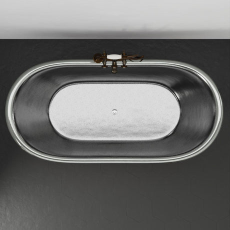 66" Forhaster Antique Copper Clawfoot Double-Slipper Tub - Nickel Interior