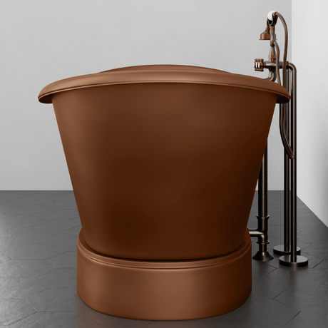 66" Gardena Copper Double-Slipper Roll-Top Pedestal Tub