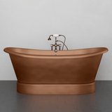 66" Gardena Copper Double-Slipper Roll-Top Pedestal Tub