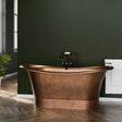 66" Hayward Hammered Copper Double Slipper Pedestal Tub with Copper Rivets
