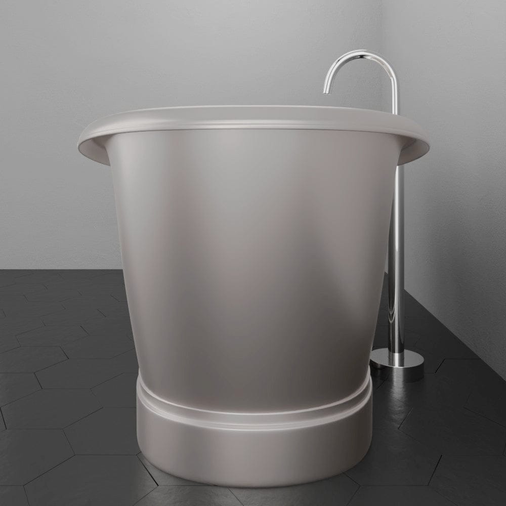 66" Heis Double Slipper Copper Pedestal Tub - Satin Nickel
