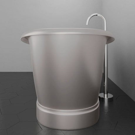 66" Heis Double Slipper Copper Pedestal Tub - Satin Nickel