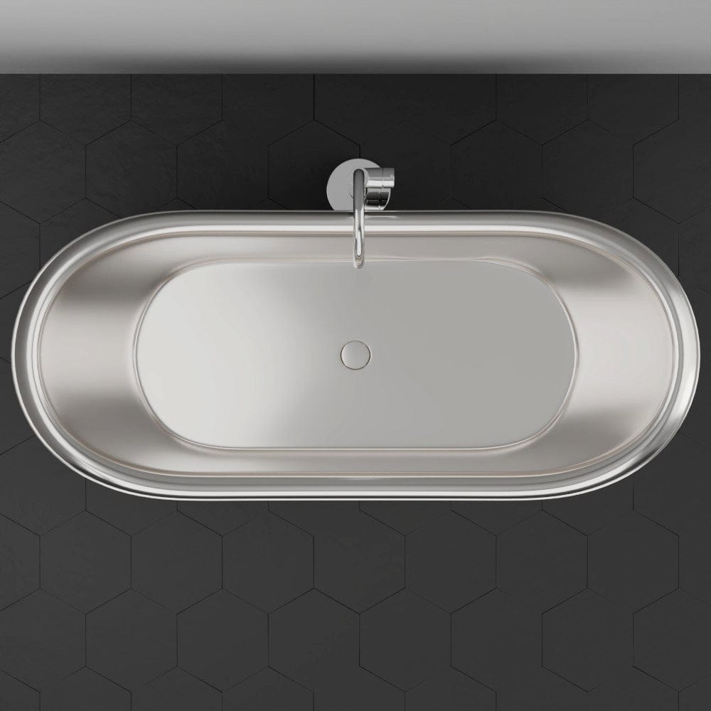 66" Heis Double Slipper Copper Pedestal Tub - Satin Nickel