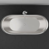 66" Heis Double Slipper Copper Pedestal Tub - Satin Nickel