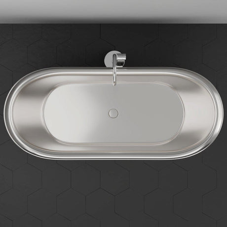 66" Heis Double Slipper Copper Pedestal Tub - Satin Nickel