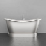 66" Heis Double Slipper Copper Pedestal Tub - Satin Nickel