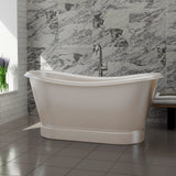 66" Heis Double Slipper Copper Pedestal Tub - Satin Nickel