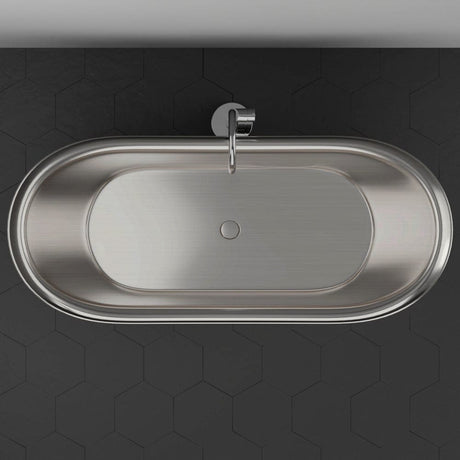 66" Heis Double Slipper Copper Pedestal Tub - Satin Nickel