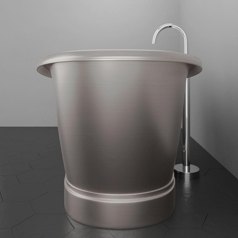 66" Heis Double Slipper Copper Pedestal Tub - Satin Nickel