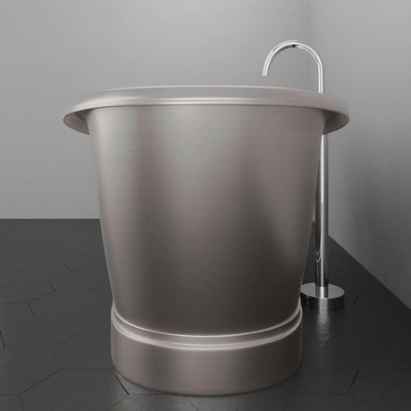 66" Heis Double Slipper Copper Pedestal Tub - Satin Nickel