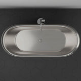66" Heis Double Slipper Copper Pedestal Tub - Satin Nickel