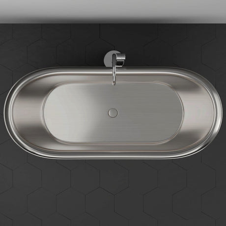 66" Heis Double Slipper Copper Pedestal Tub - Satin Nickel