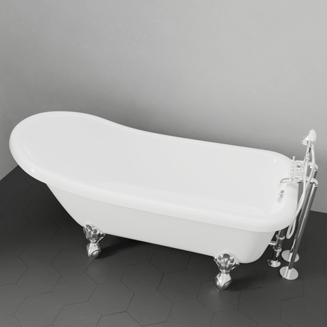 66" Imperial Acrylic Slipper Clawfoot Tub
