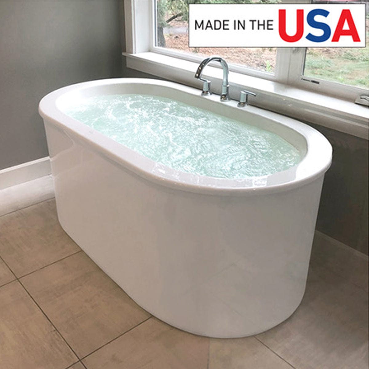 66" Lago Acrylic Freestanding Massage Tub