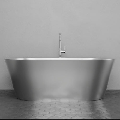 66" Landon Double Walled Stainless Steel Freestanding Tub