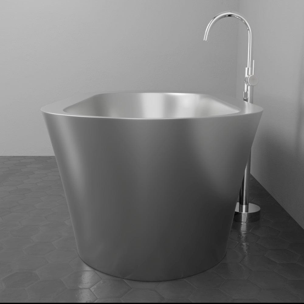 66" Landon Double Walled Stainless Steel Freestanding Tub