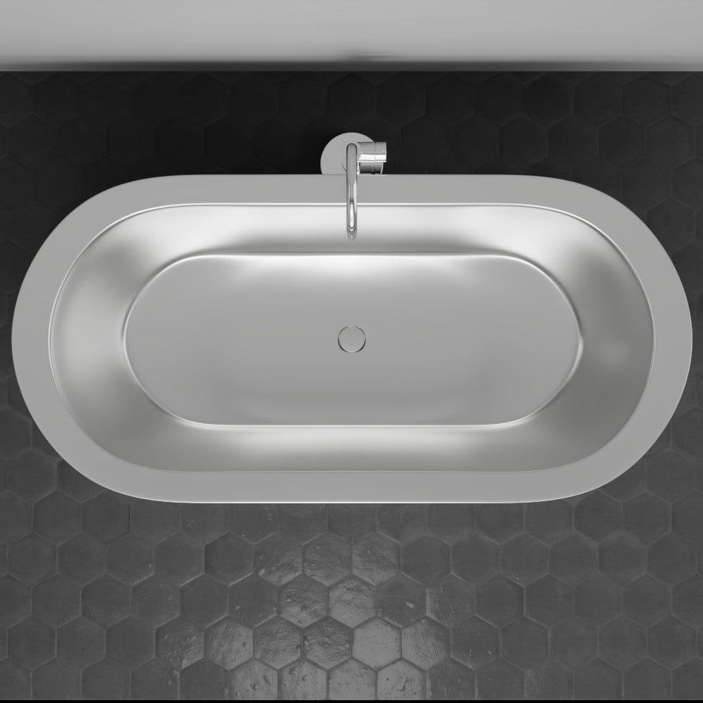 66" Landon Double Walled Stainless Steel Freestanding Tub