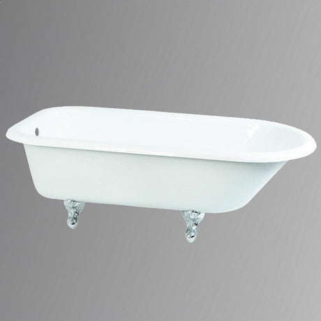 66" Lufkin Cast Iron Roll-Top Clawfoot Tub - 7" Rim Holes