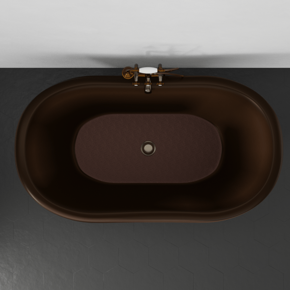 66" Lutts Copper Double-Slipper Roll-Top Pedestal Tub