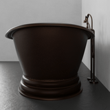 66" Lutts Copper Double-Slipper Roll-Top Pedestal Tub