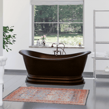 66" Lutts Copper Double-Slipper Roll-Top Pedestal Tub