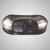 66" Pomona Copper Double-Slipper Mosaic Nickel-Plated Tub