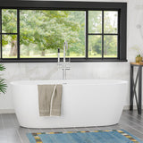 66" Resto Solid Surface Stone Resin Freestanding Bathtub