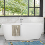 66" Resto Solid Surface Stone Resin Freestanding Bathtub