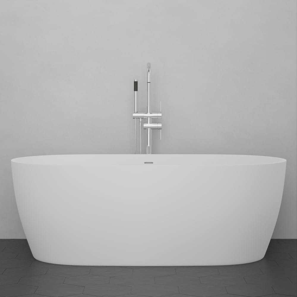66" Resto Solid Surface Stone Resin Freestanding Bathtub