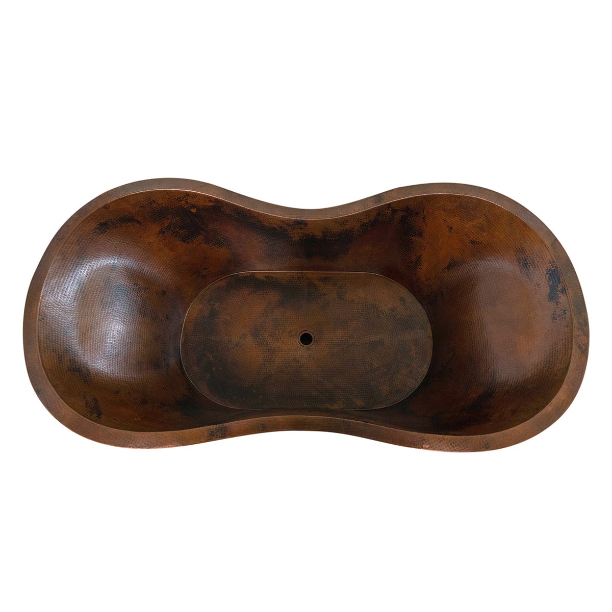 66" Unton Hammered Copper Double-Slipper Tub