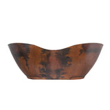 66" Unton Hammered Copper Double-Slipper Tub
