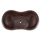 66" Unton Hammered Copper Double-Slipper Tub