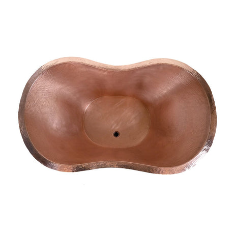 66" Unton Hammered Copper Double-Slipper Tub