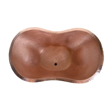 66" Unton Hammered Copper Double-Slipper Tub