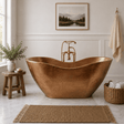66" Unton Hammered Copper Double-Slipper Tub