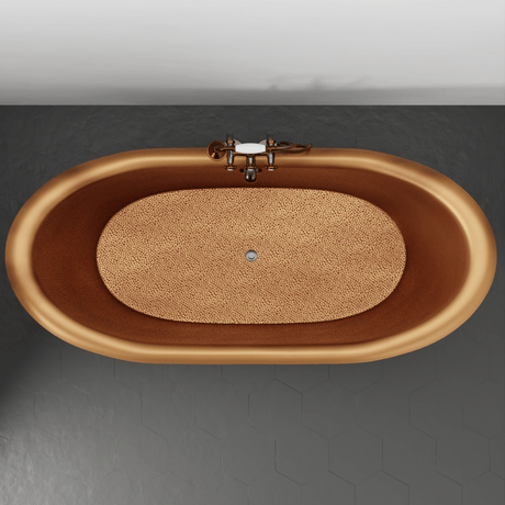 66" Vista Copper Double-Slipper Roll-Top Pedestal Tub