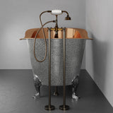 66" Walden Hammered Antique Copper Slipper Clawfoot Tub - Polished Interior