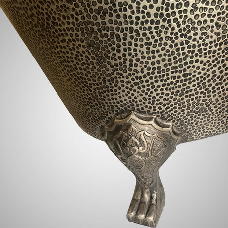 66" Walden Hammered Antique Copper Slipper Clawfoot Tub - Polished Interior