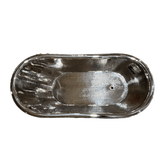 66" Weltner Single Slipper Hammered Nickel Plated Copper Tub with Pedestal