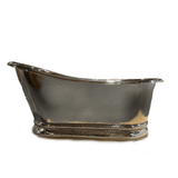 66" Weltner Single Slipper Hammered Nickel Plated Copper Tub with Pedestal