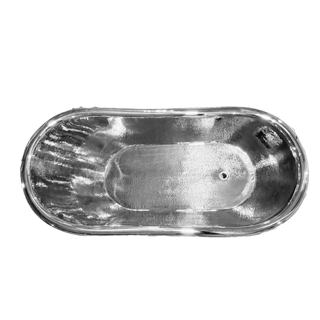 66" Weltner Single Slipper Hammered Nickel Plated Copper Tub with Pedestal